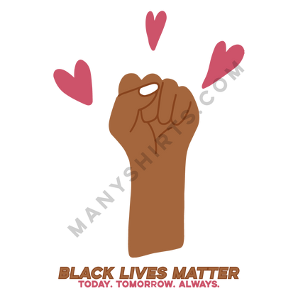 Black Lives Matter Fist T-Shirt Classic Midweight Unisex T-Shirt ManyShirts.com 