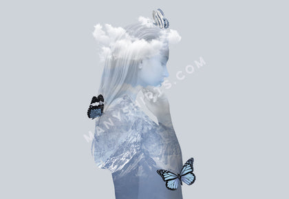 Blue Butterflies Women's Sweatshirt Women’s Premium Sweatshirt | Spreadshirt 1431 ManyShirts.com 