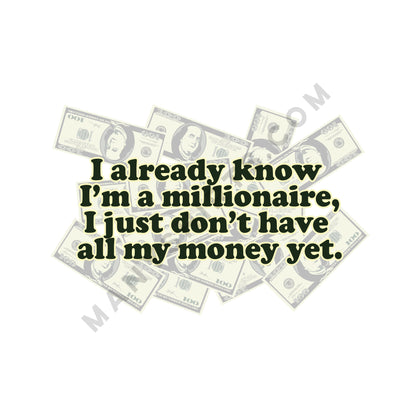I'm A Millionaire T-Shirt Classic Midweight Unisex T-Shirt ManyShirts.com 