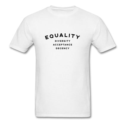 Equality. Diversity. Acceptance. Decency T-Shirt Classic Midweight Unisex T-Shirt ManyShirts.com S 