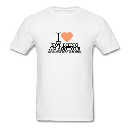 I Love Not Being An Asshole (Red Heart) T-Shirt Classic Midweight Unisex T-Shirt ManyShirts.com S 