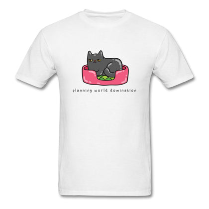 Cat World Domination T-Shirt Classic Midweight Unisex T-Shirt ManyShirts.com S 