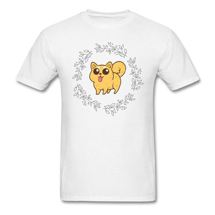 Floral Dog T-Shirt Classic Midweight Unisex T-Shirt ManyShirts.com S 