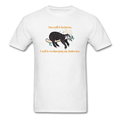 Recharging My Batteries Sloth T-Shirt Classic Midweight Unisex T-Shirt ManyShirts.com S 