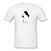 All I Need Is My Cat T-Shirt Classic Midweight Unisex T-Shirt ManyShirts.com white S 