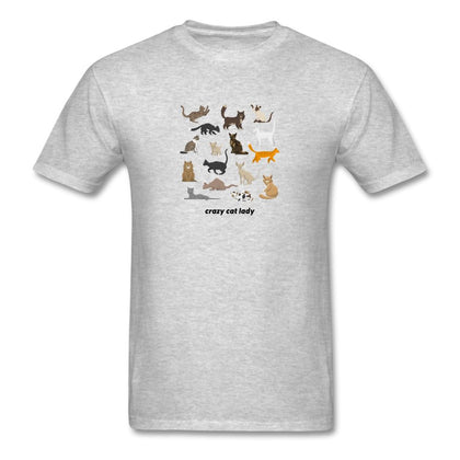 Crazy Cat Lady T-Shirt Classic Midweight Unisex T-Shirt ManyShirts.com heather gray S 