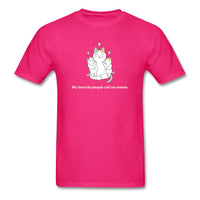 Cat Mama T-Shirt Classic Midweight Unisex T-Shirt ManyShirts.com fuchsia S 