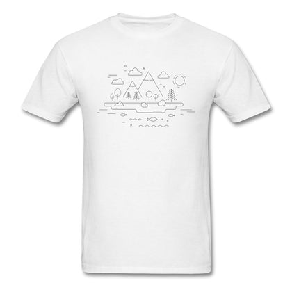 Fishing Landscape T-Shirt Classic Midweight Unisex T-Shirt ManyShirts.com white S 