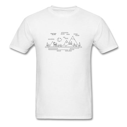 Village Landscape T-Shirt Classic Midweight Unisex T-Shirt ManyShirts.com white S 