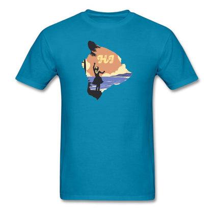 Hawaii T-Shirt Classic Midweight Unisex T-Shirt ManyShirts.com turquoise S 