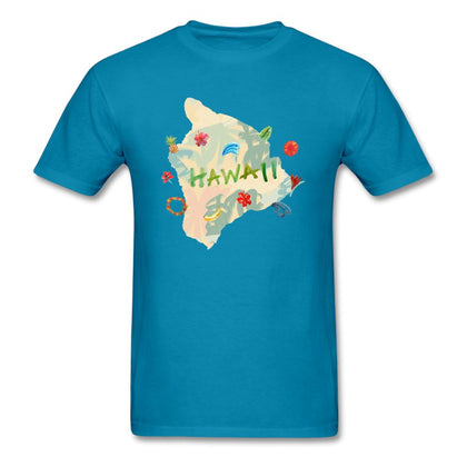 Hawaii Flower T-Shirt Classic Midweight Unisex T-Shirt ManyShirts.com turquoise S 