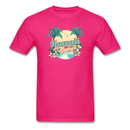 Hawaii Surf's Up T-Shirt Classic Midweight Unisex T-Shirt ManyShirts.com fuchsia S 