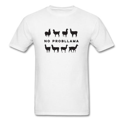 No Probllama T-Shirt (Black and White) Classic Midweight Unisex T-Shirt ManyShirts.com white S 