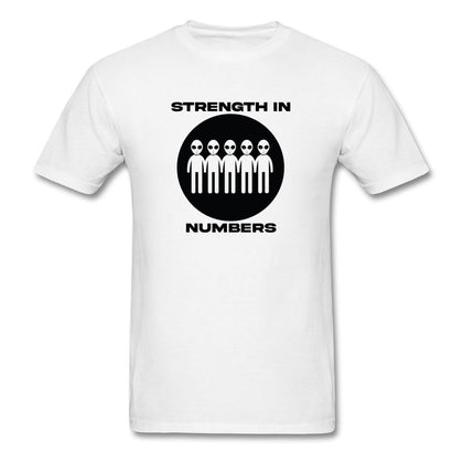 Strength In Numbers Alien T-Shirt Classic Midweight Unisex T-Shirt ManyShirts.com white S 