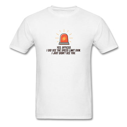 I Didn't See The Police Officer T-Shirt Classic Midweight Unisex T-Shirt ManyShirts.com white S 