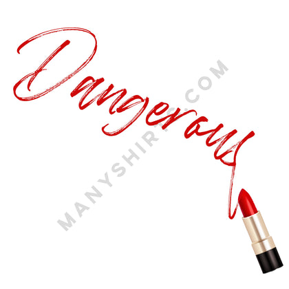 Dangerous Lip Stick T-Shirt Classic Midweight Unisex T-Shirt ManyShirts.com 