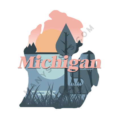 Michigan T-Shirt Classic Midweight Unisex T-Shirt ManyShirts.com 