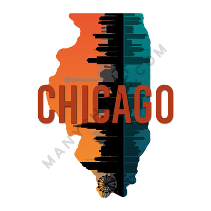 Illinois T-Shirt (Chicago) Classic Midweight Unisex T-Shirt ManyShirts.com 