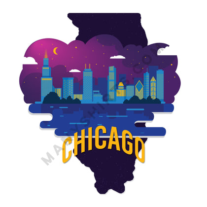 Illinois T-Shirt (Chicago) Classic Midweight Unisex T-Shirt ManyShirts.com 