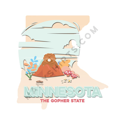 Minnesota T-Shirt (Gopher State) Classic Midweight Unisex T-Shirt ManyShirts.com 