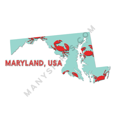 Maryland T-Shirt (crabs) Classic Midweight Unisex T-Shirt ManyShirts.com 