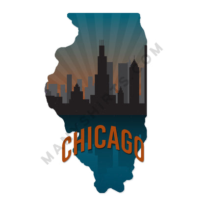 Illinois T-Shirt (Chicago 2) Classic Midweight Unisex T-Shirt ManyShirts.com 