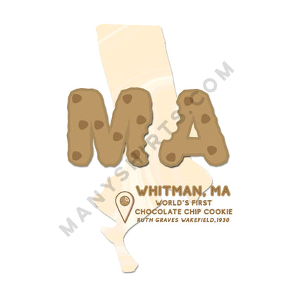 Massachusetts T-Shirt (First Chocolate Chip Cookie) Classic Midweight Unisex T-Shirt ManyShirts.com 