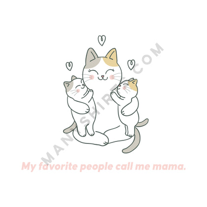 Cat Mama T-Shirt Classic Midweight Unisex T-Shirt ManyShirts.com 