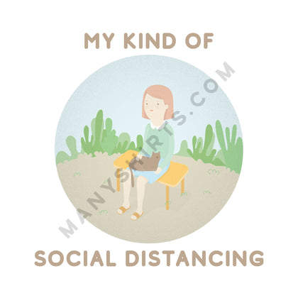 My Kind Of Social Distancing T-Shirt Classic Midweight Unisex T-Shirt ManyShirts.com 