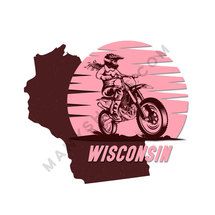 Wisconsin T-Shirt (Motorcycle) Classic Midweight Unisex T-Shirt ManyShirts.com 