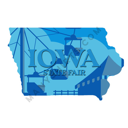 Iowa T-Shirt (Blue State Fair) Classic Midweight Unisex T-Shirt ManyShirts.com 