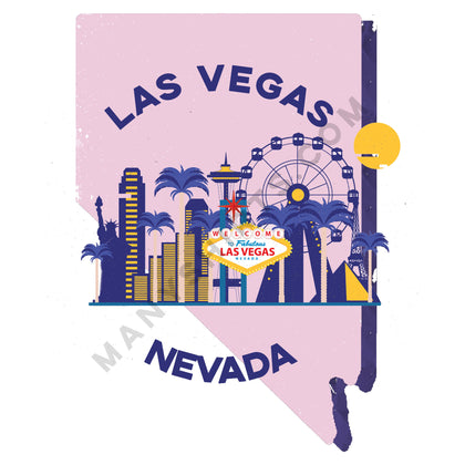 Nevada T-Shirt (Las Vegas Strip) Classic Midweight Unisex T-Shirt ManyShirts.com 