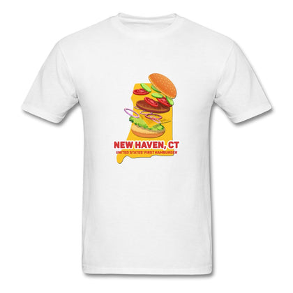 Connecticut T-Shirt (New Haven - First Hamburger) Classic Midweight Unisex T-Shirt ManyShirts.com S 