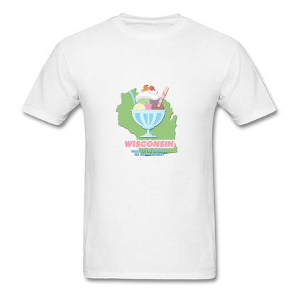 Wisconsin T-Shirt (Ice Cream Sundae) Classic Midweight Unisex T-Shirt ManyShirts.com S 